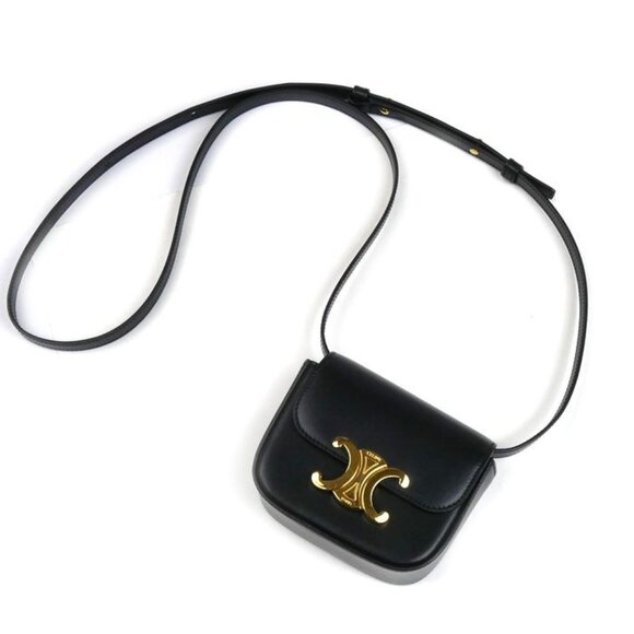 Celine Handbags - Celine Triomphe Mini Claude Shoulder Bag Black 10 I513 Dpv38 no